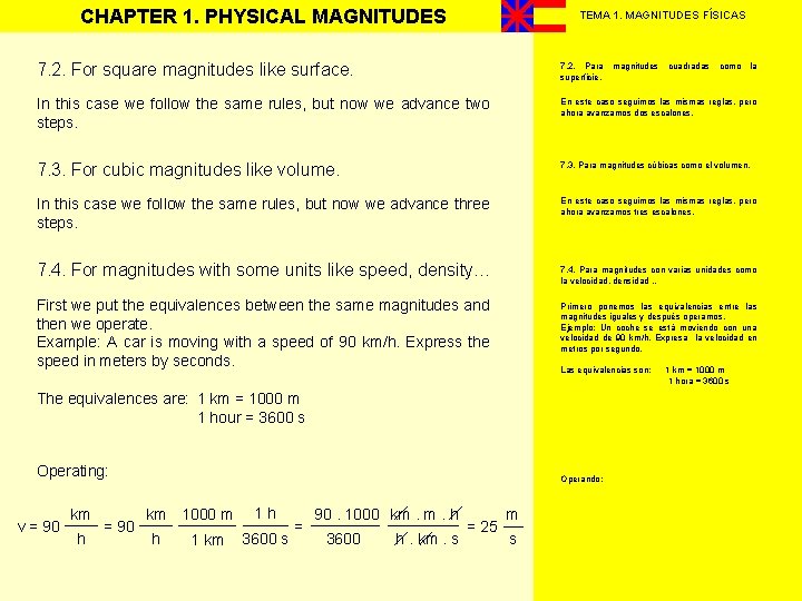 CHAPTER 1. PHYSICAL MAGNITUDES TEMA 1. MAGNITUDES FÍSICAS 7. 2. For square magnitudes like CHAPTER 1. PHYSICAL MAGNITUDES TEMA 1. MAGNITUDES FÍSICAS 7. 2. For square magnitudes like
