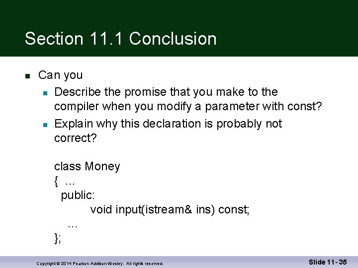 Section 11. 1 Conclusion n Can you n Describe the promise that you make