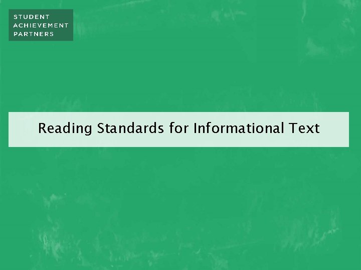 Reading Standards for Informational Text 