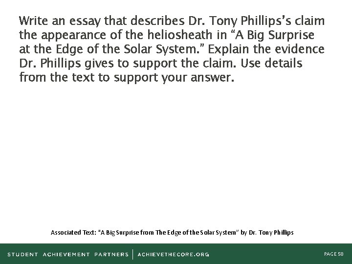 Write an essay that describes Dr. Tony Phillips’s claim the appearance of the heliosheath