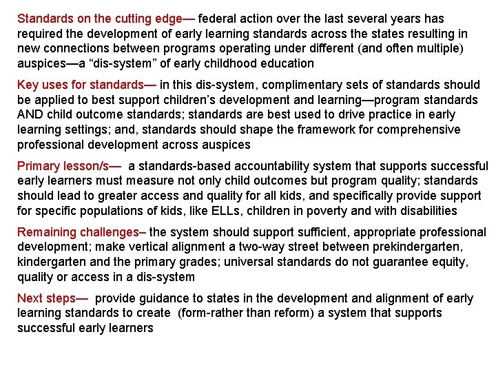 Standards on the cutting edge— federal action over the last several years has required Standards on the cutting edge— federal action over the last several years has required