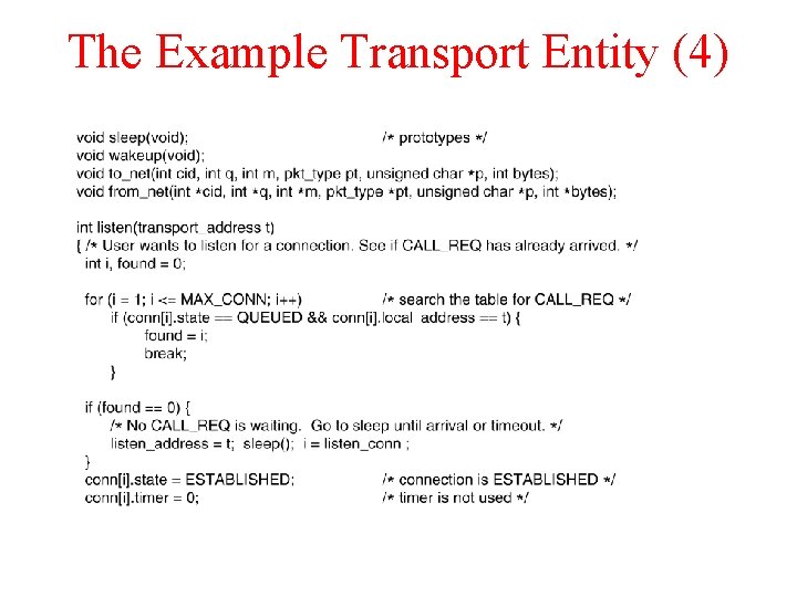 The Example Transport Entity (4) 