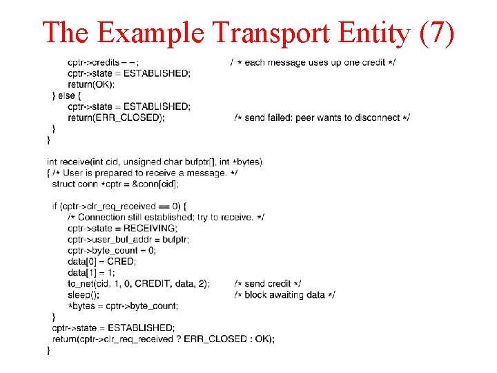 The Example Transport Entity (7) 