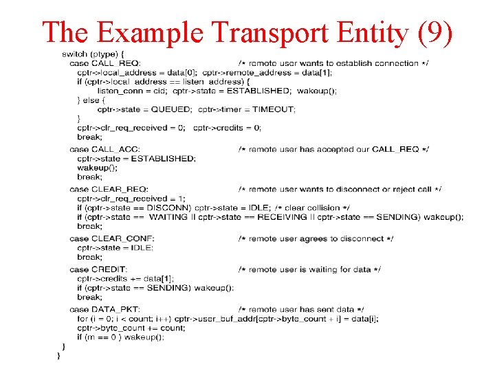 The Example Transport Entity (9) 