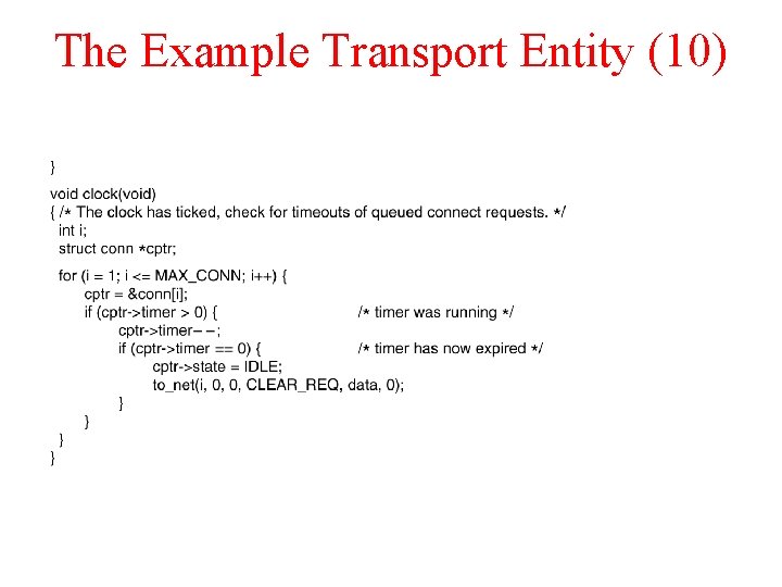 The Example Transport Entity (10) 