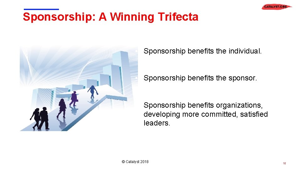 Sponsorship: A Winning Trifecta • Sponsorship benefits the individual. • Sponsorship benefits the sponsor.