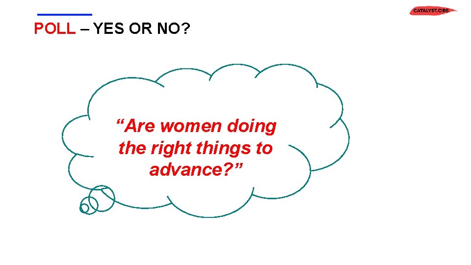 POLL – YES OR NO? “Are women doing the right things to advance? ”
