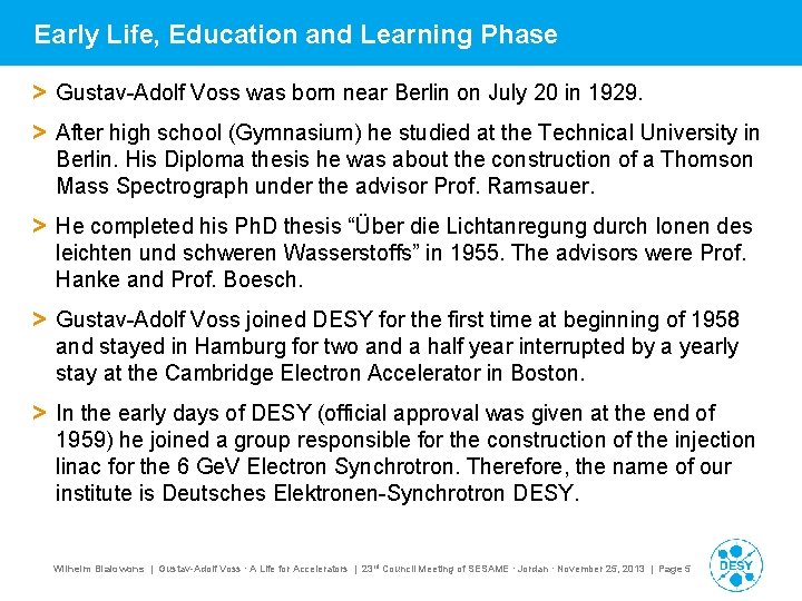 Early Life, Education and Learning Phase > Gustav-Adolf Voss was born near Berlin on