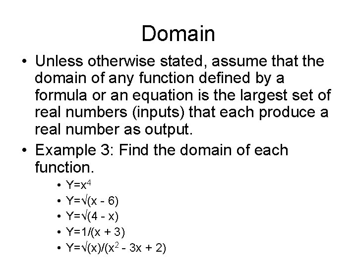 Domain Definition Math Simple Business Math 1006 Section 3 1 Functions Definition