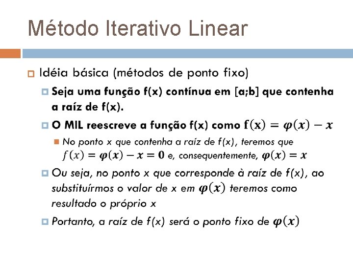 Método Iterativo Linear 