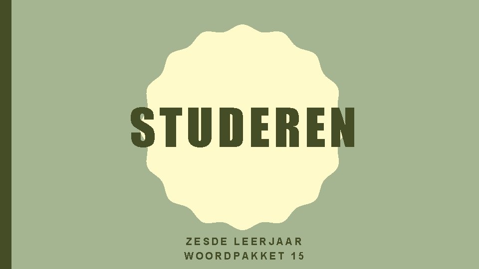 STUDEREN ZESDE LEERJAAR WOORDPAKKET 15 
