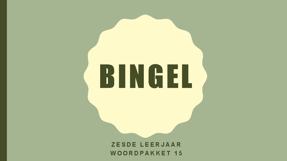 BINGEL ZESDE LEERJAAR WOORDPAKKET 15 