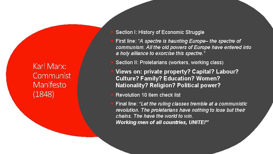 § Section I: History of Economic Struggle § First line: “A spectre is haunting