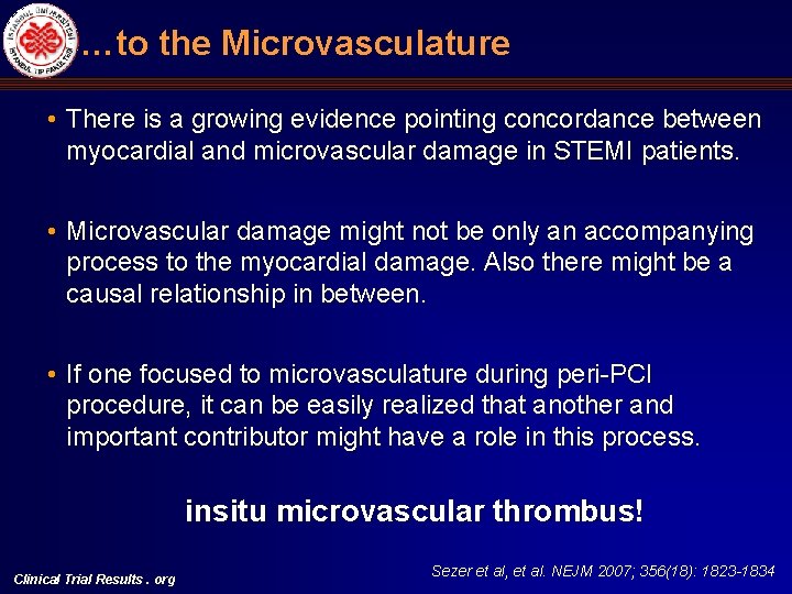 …to the Microvasculature • There is a growing evidence pointing concordance between myocardial and