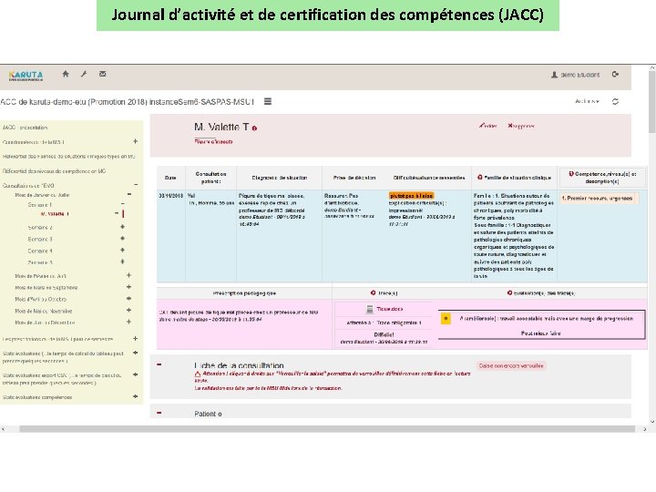 Journal d’activité et de certification des compétences (JACC) 