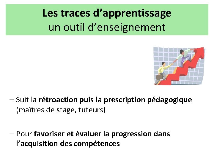 Les traces d’apprentissage un outil d’enseignement – Suit la rétroaction puis la prescription pédagogique