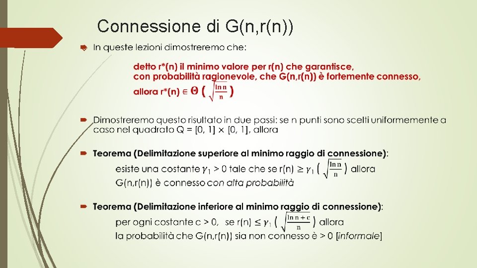 Connessione di G(n, r(n)) 