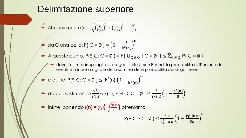 Delimitazione superiore 