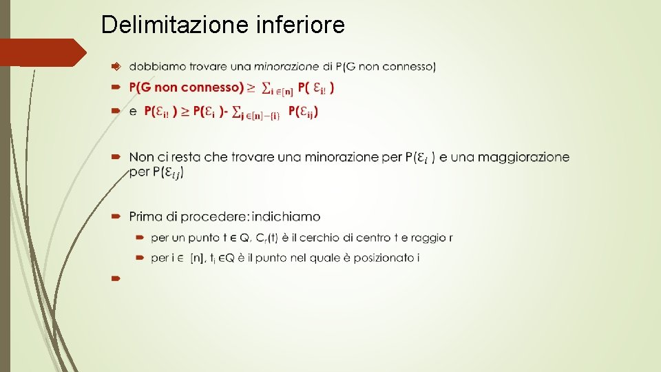 Delimitazione inferiore 