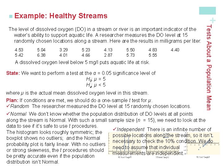 Healthy Streams + n Example: 4. 53 5. 42 5. 04 6. 38 3.