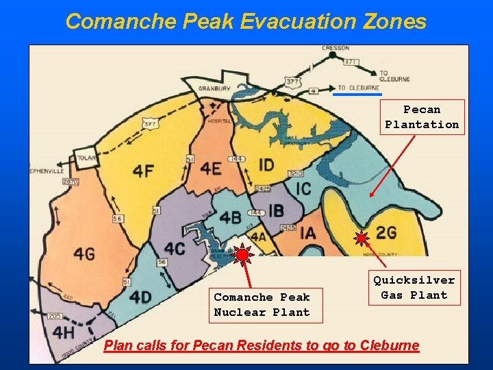 Comanche Peak Evacuation Zones Pecan Plantation Comanche Peak Nuclear Plant Quicksilver Gas Plant Plan