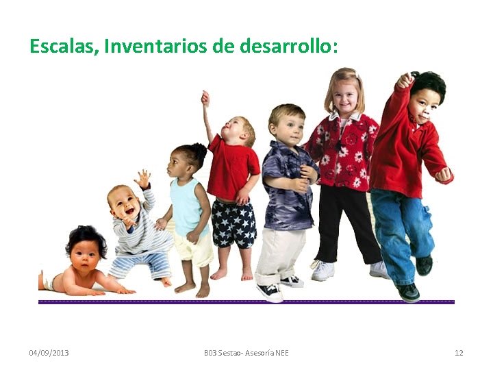 Escalas, Inventarios de desarrollo: 04/09/2013 B 03 Sestao- Asesoría NEE 12 