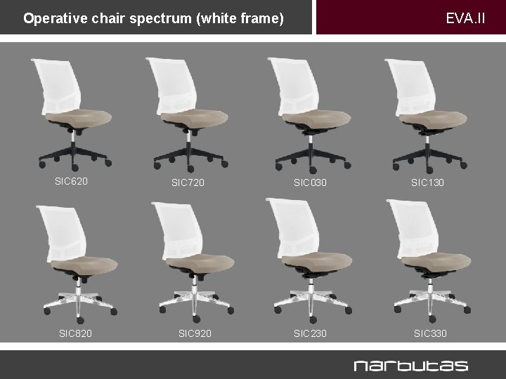 EVA. II Operative chair spectrum (white frame) SIC 620 SIC 820 SIC 720 SIC