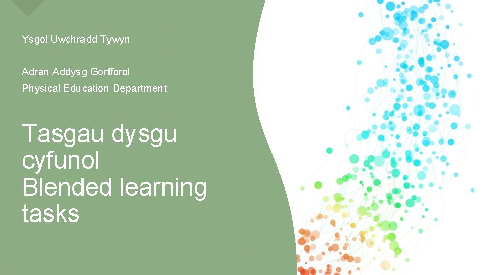 Ysgol Uwchradd Tywyn Adran Addysg Gorfforol Physical Education Department Tasgau dysgu cyfunol Blended learning