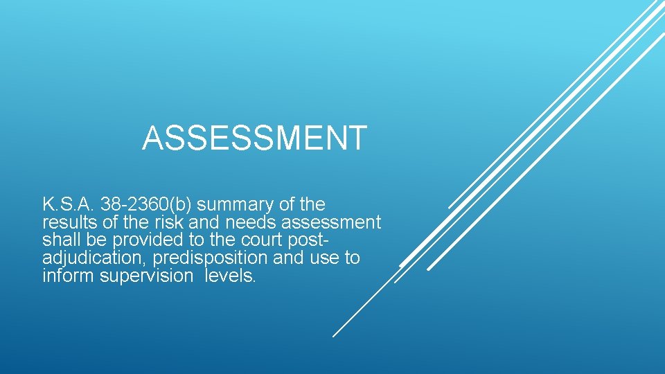 ASSESSMENT K. S. A. 38 -2360(b) summary of the results of the risk and ASSESSMENT K. S. A. 38 -2360(b) summary of the results of the risk and