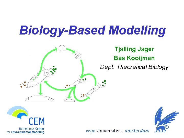 Biology-Based Modelling Tjalling Jager Bas Kooijman Dept. Theoretical Biology 