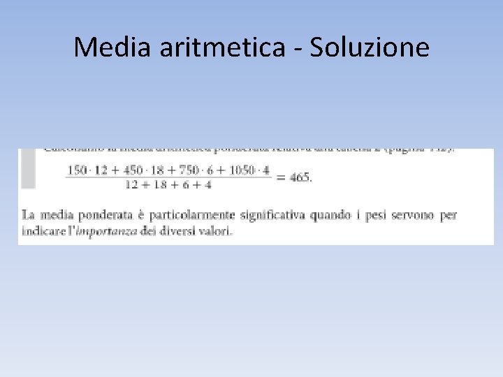 Media aritmetica - Soluzione 