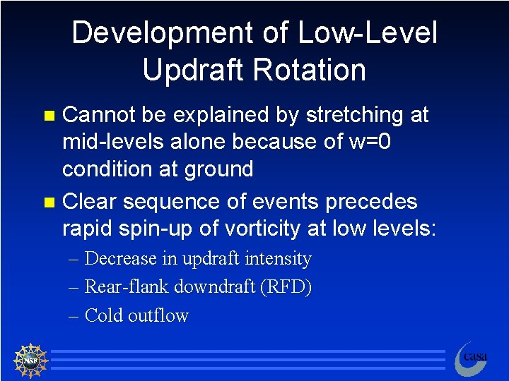 Development of Low-Level Updraft Rotation Cannot be explained by stretching at mid-levels alone because