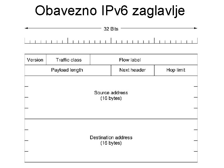 Obavezno IPv 6 zaglavlje 