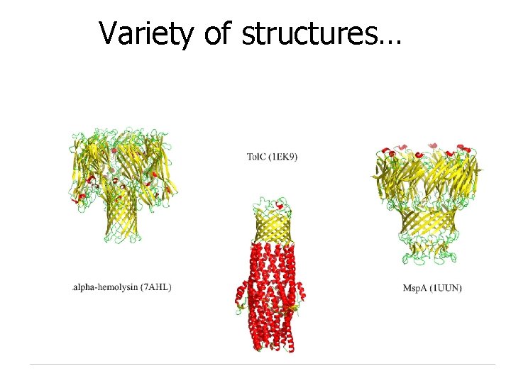 Variety of structures… 