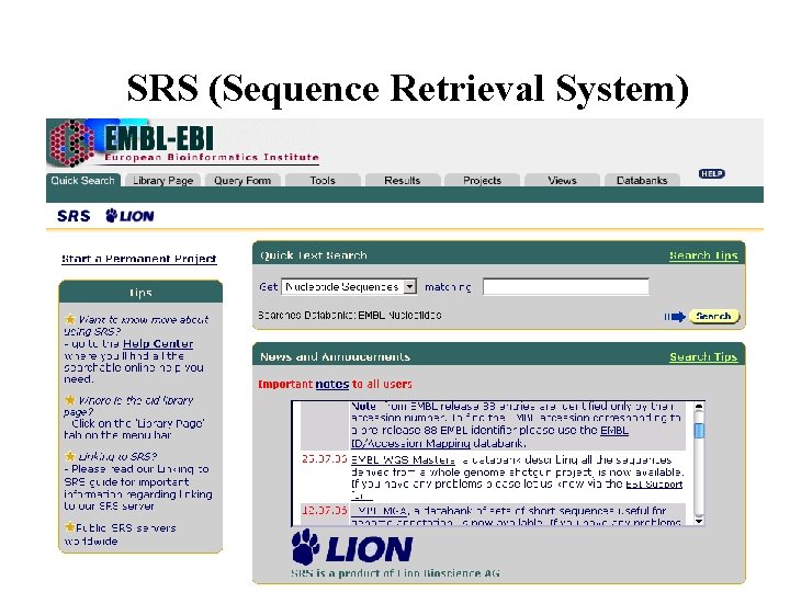 SRS (Sequence Retrieval System) 