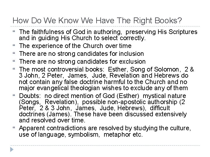 How Do We Know We Have The Right Books? The faithfulness of God in