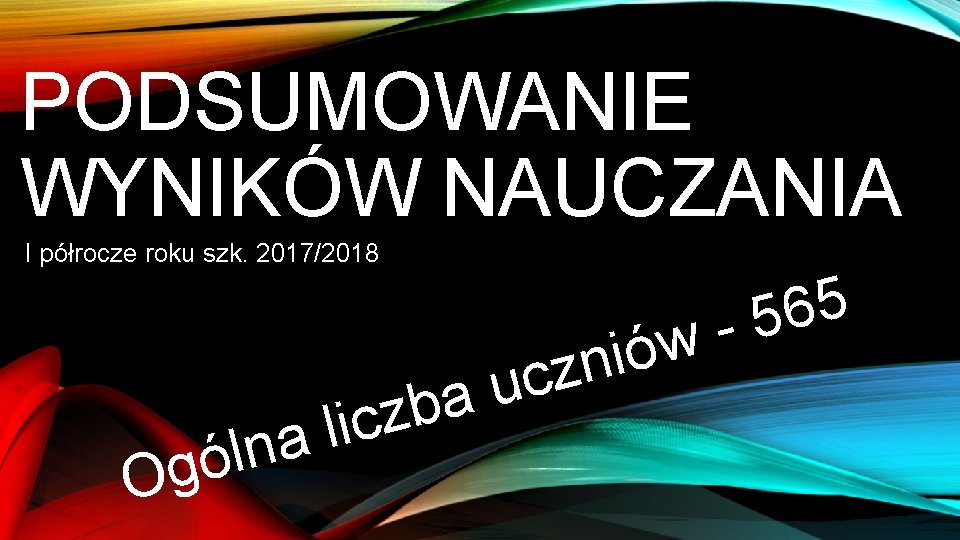 PODSUMOWANIE WYNIKÓW NAUCZANIA I półrocze roku szk. 2017/2018 a n l ó g O