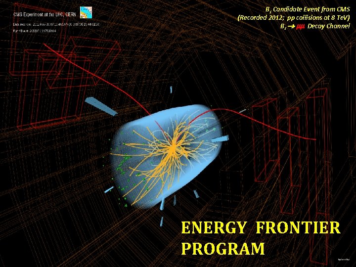 Bs Candidate Event from CMS (Recorded 2012; pp collisions at 8 Te. V) Bs