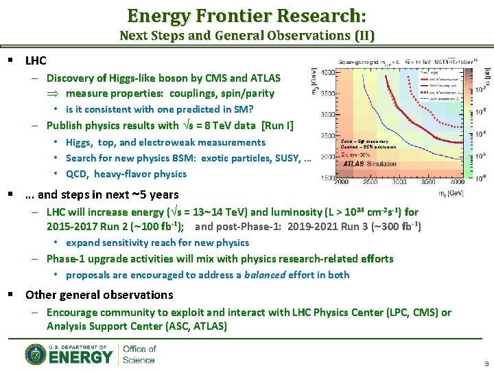 Energy Frontier Research: Next Steps and General Observations (II) § LHC – Discovery of