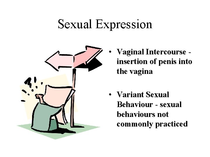 Sexual Expression • Vaginal Intercourse insertion of penis into the vagina • Variant Sexual Sexual Expression • Vaginal Intercourse insertion of penis into the vagina • Variant Sexual