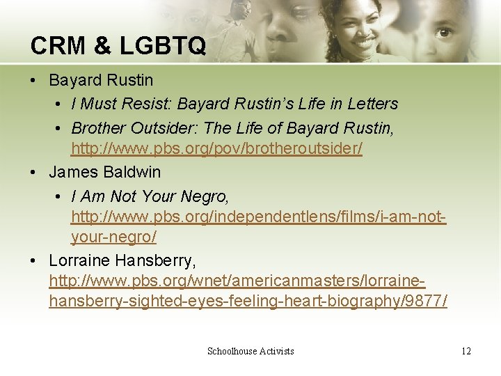 CRM & LGBTQ • Bayard Rustin • I Must Resist: Bayard Rustin’s Life in