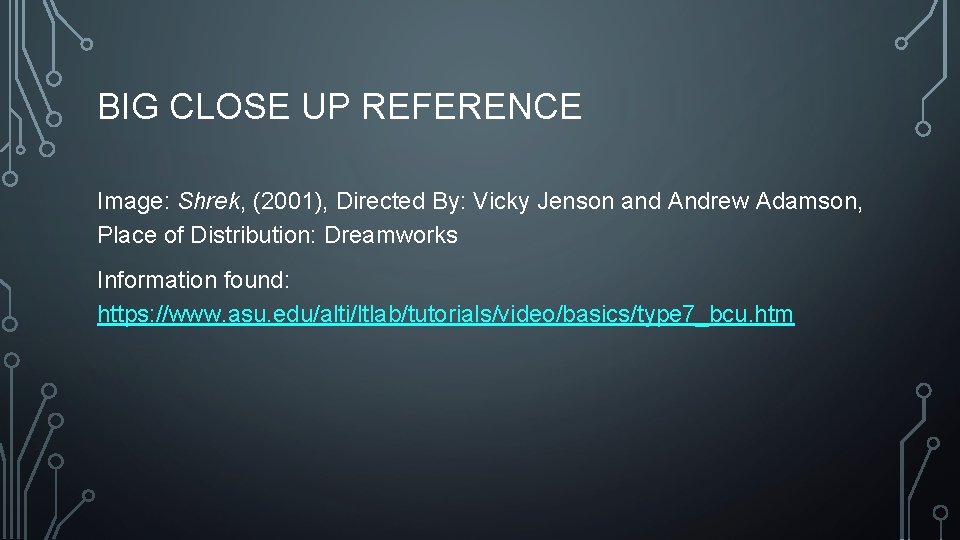 BIG CLOSE UP REFERENCE Image: Shrek, (2001), Directed By: Vicky Jenson and Andrew Adamson, BIG CLOSE UP REFERENCE Image: Shrek, (2001), Directed By: Vicky Jenson and Andrew Adamson,