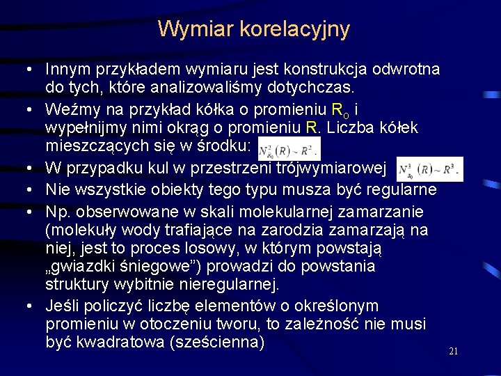 Wymiar korelacyjny • Innym przykładem wymiaru jest konstrukcja odwrotna do tych, które analizowaliśmy dotychczas.