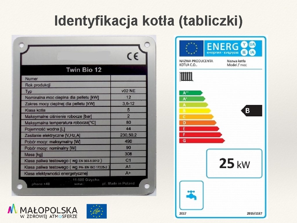 Identyfikacja kotła (tabliczki) 