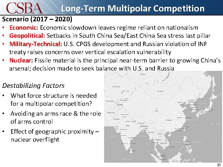 Long-Term Competition Click to Multipolar edit Master title style Scenario (2017 – 2020) •