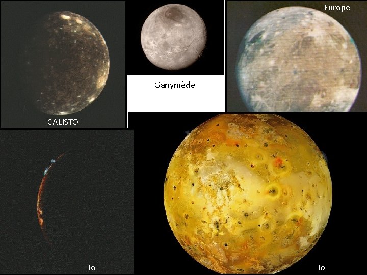 Europe Ganymède CALISTO Io Io 