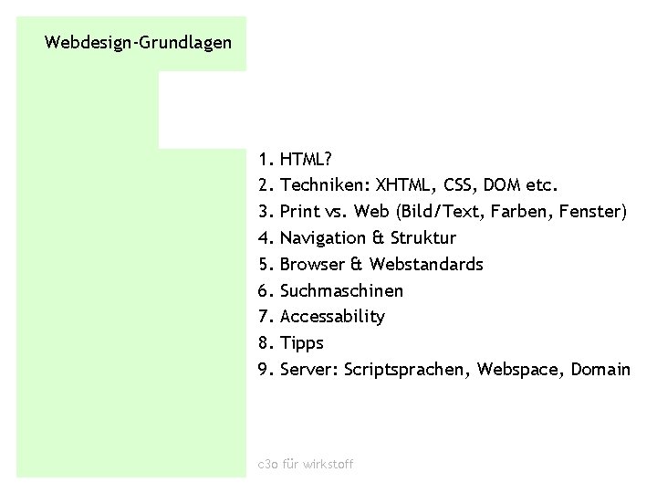WebdesignGrundlagen 1 2 3 4 5 6 7