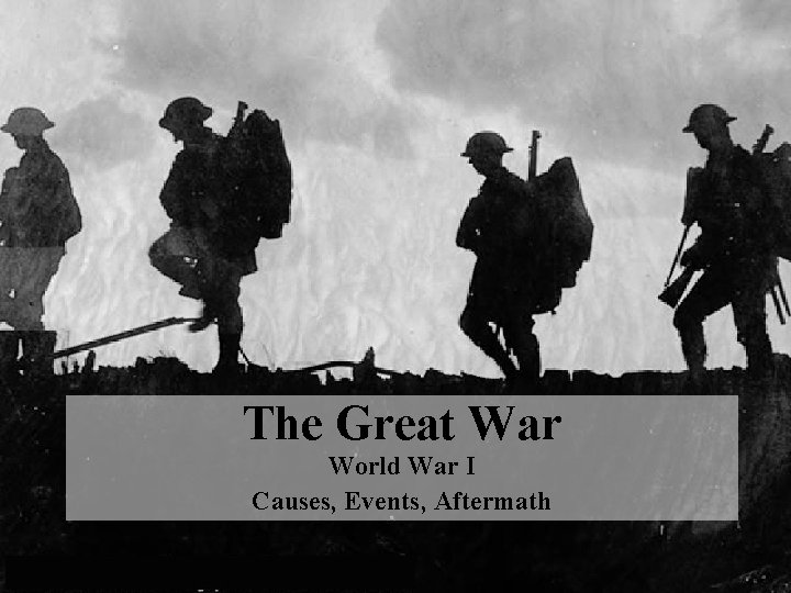 The Great War World War I Causes, Events, Aftermath 1 