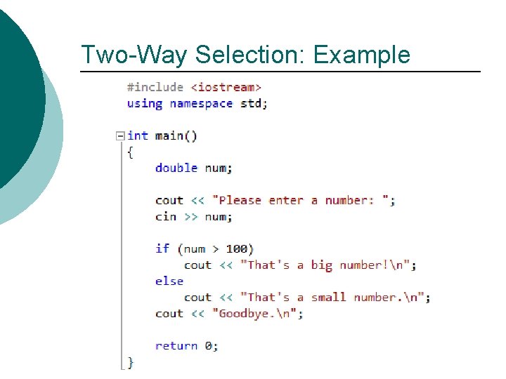 Two-Way Selection: Example 