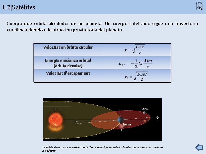 U 2|Satélites Cuerpo que orbita alrededor de un planeta. Un cuerpo satelizado sigue una